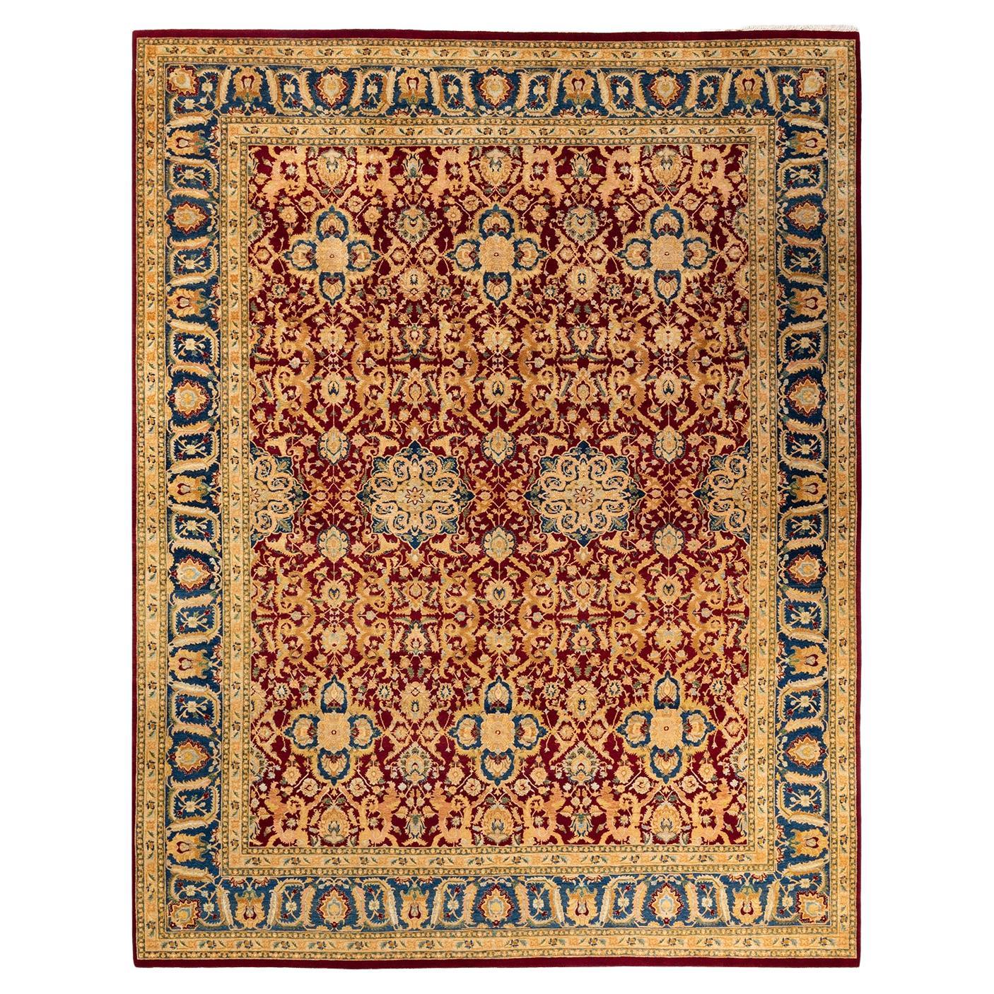 One-Of-A-Kind Hand Knotted Traditional Mogul Red Area Rug