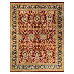 One-Of-A-Kind Hand Knotted Traditional Mogul Red Area Rug