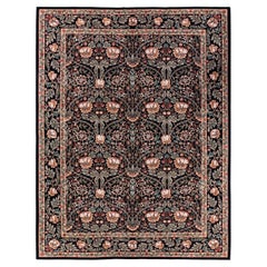 Einzigartiger handgeknüpfter traditioneller schwarzer Orientteppich