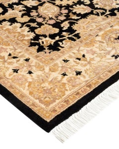 One of a Kind Hand Knotted Traditional Oriental Black Runner