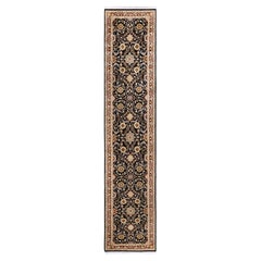One of a Kind Hand Knotted Traditional Oriental Black Runner