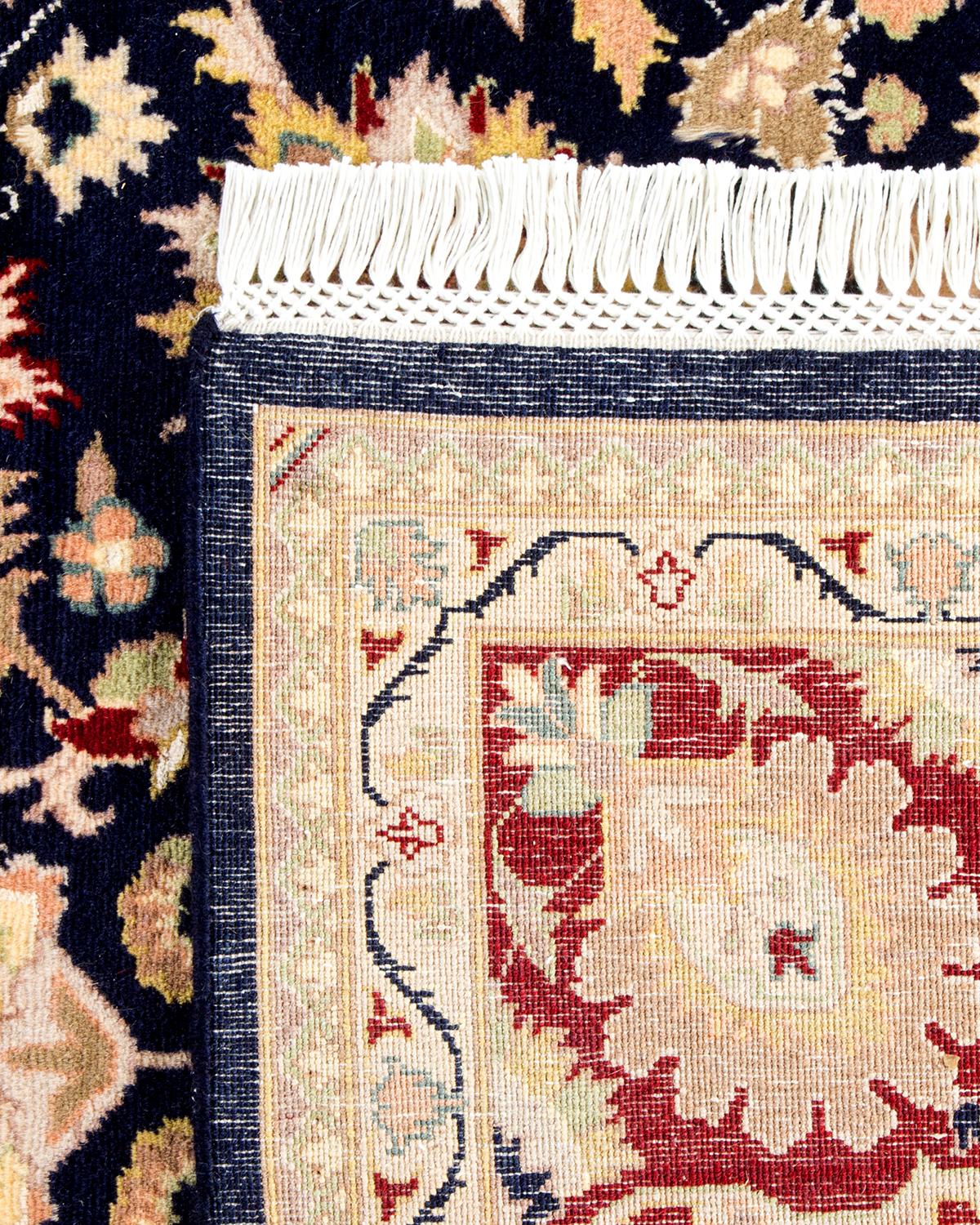 Contemporary One of a Kind Hand Knotted Traditional Oriental Blue Area Rug For Sale