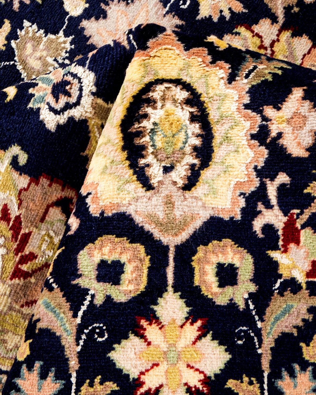 One of a Kind Hand Knotted Traditional Oriental Blue Area Rug For Sale 1