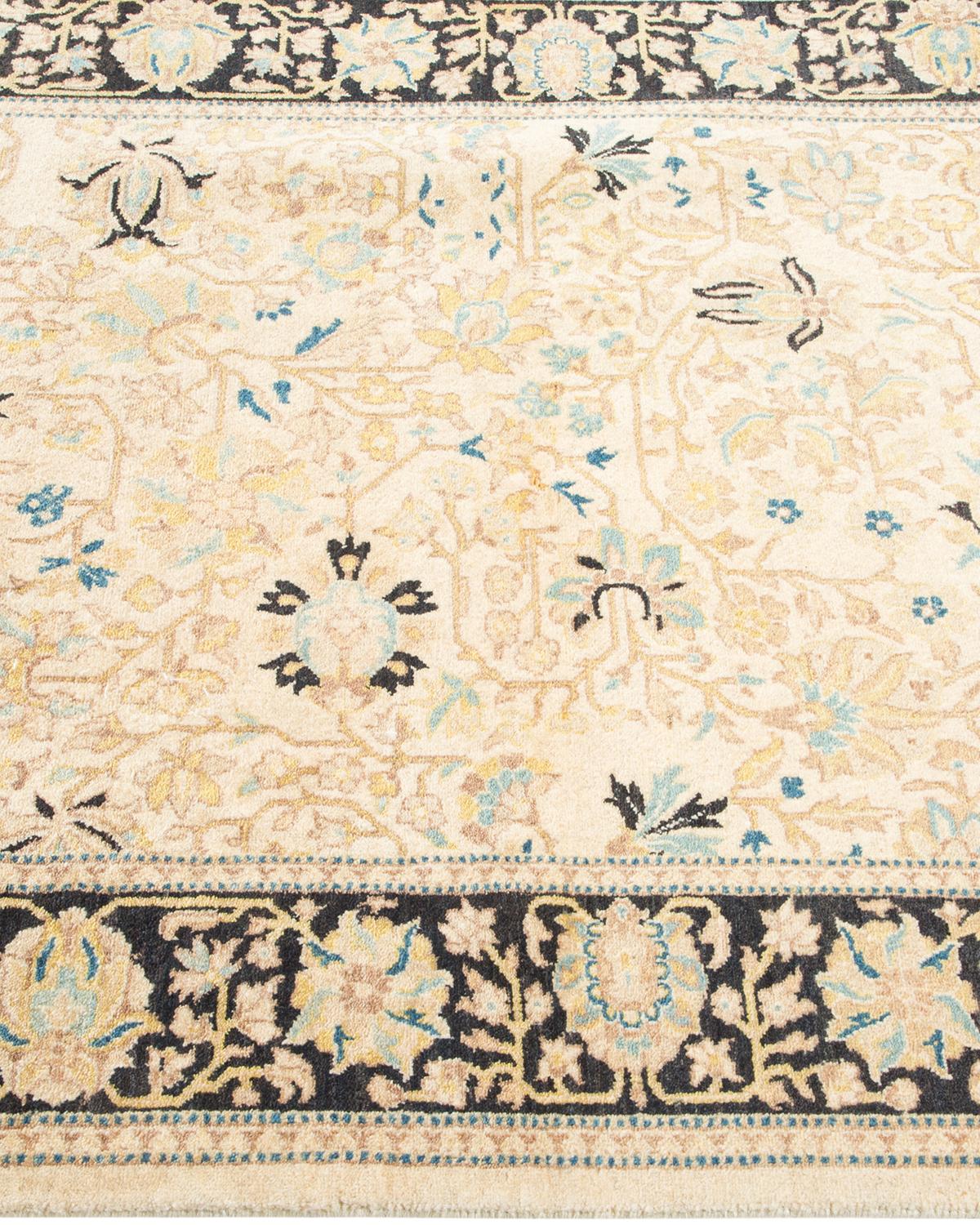 One of a Kind Hand Knotted Traditional Oriental Ivory Area Rug In New Condition For Sale In Norwalk, CT