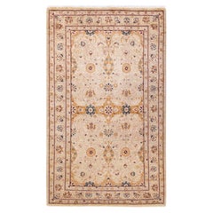 One of a Kind Hand Knotted Traditional Oriental Ivory Area Rug