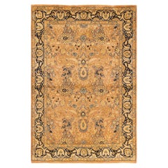 One-of-a-Kind Hand Knotted Traditional Oriental Mogul Beige Area Rug