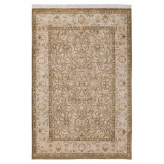One of a Kind Hand Knotted Traditional Oriental Mogul Beige Area Rug