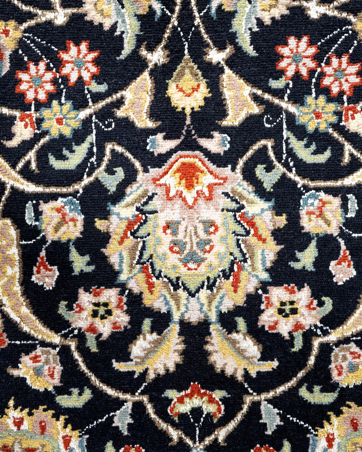 Pakistanais Tapis d'Orient traditionnel Mogul noir, noué à la main, unique en son genre en vente