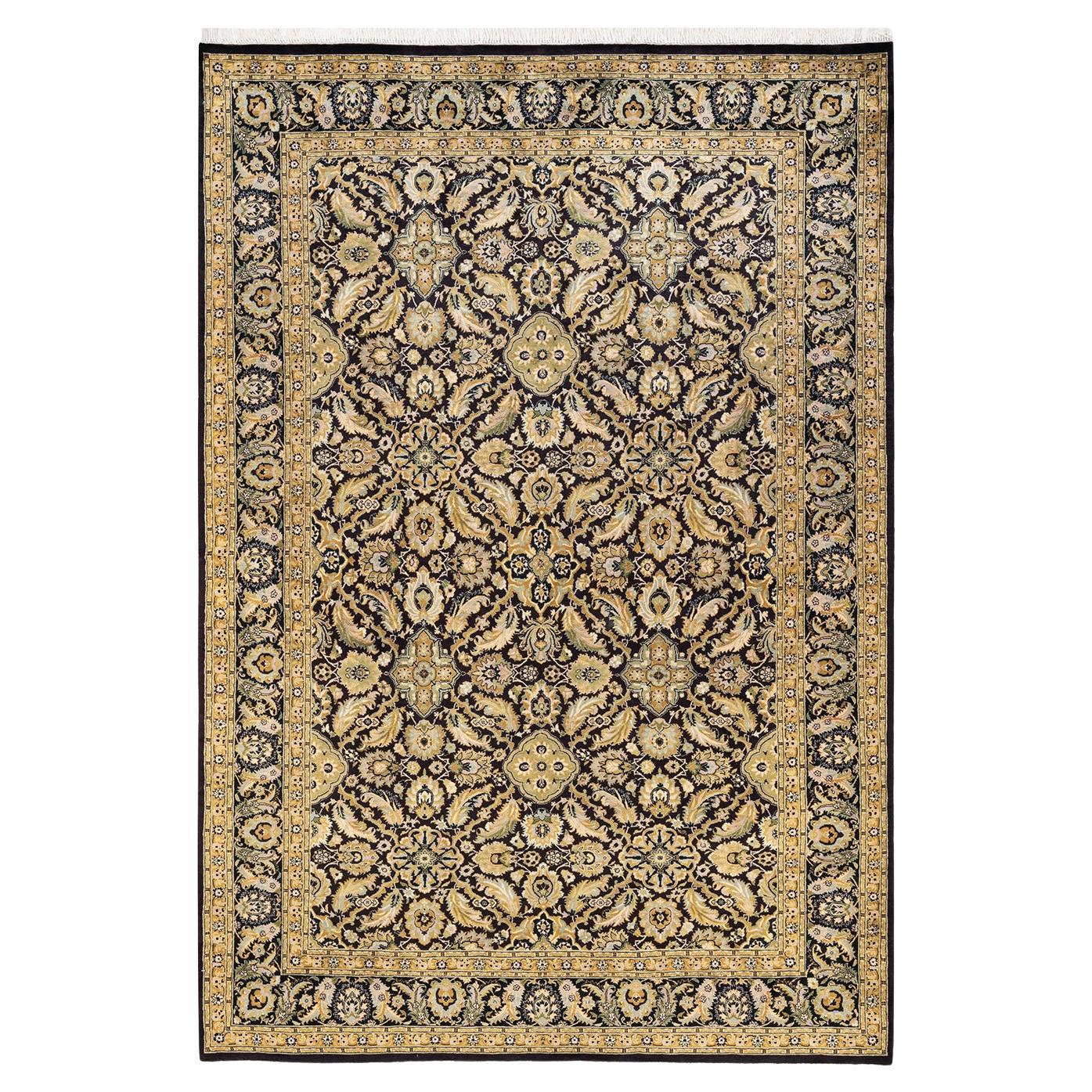 One-of-a-Kind Hand Knotted Traditional Oriental Mogul Brown Area Rug