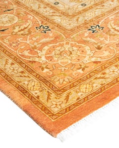 Einzigartiger handgeknpfter traditioneller Orientalischer Mogul-Teppich in Braun