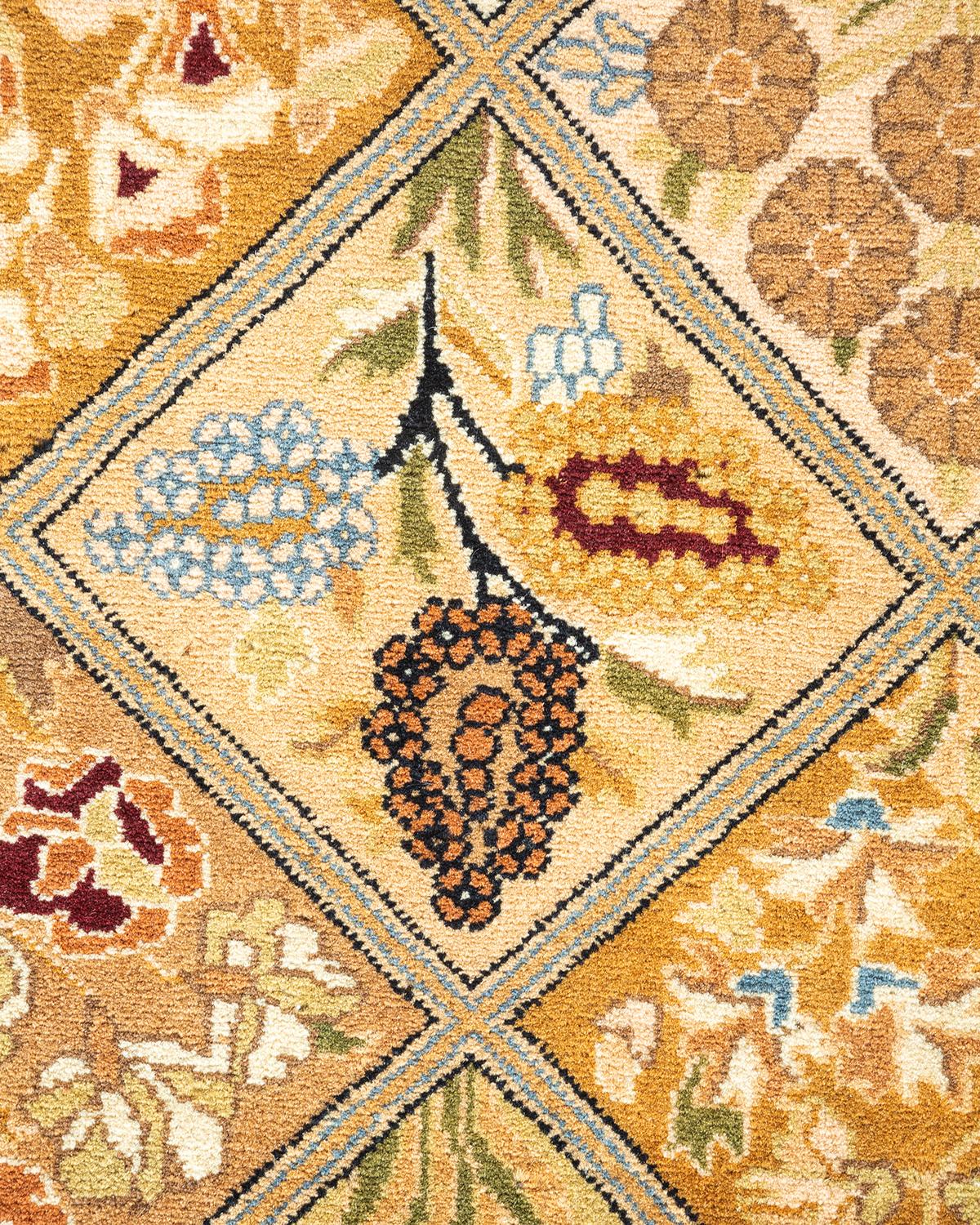 Einzigartiger handgeknpfter traditioneller Orientalischer Mogul-Teppich in Braun (Pakistanisch) im Angebot
