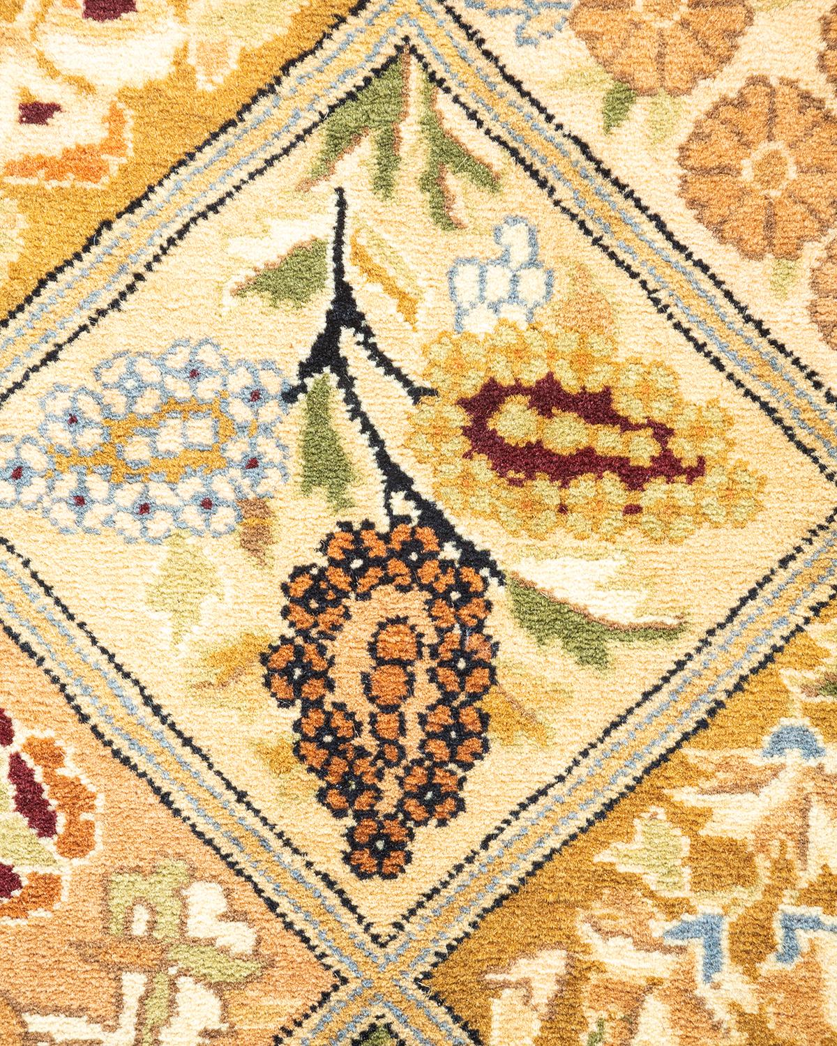 Einzigartiger handgeknpfter traditioneller Orientalischer Mogul-Teppich in Braun (Pakistanisch) im Angebot