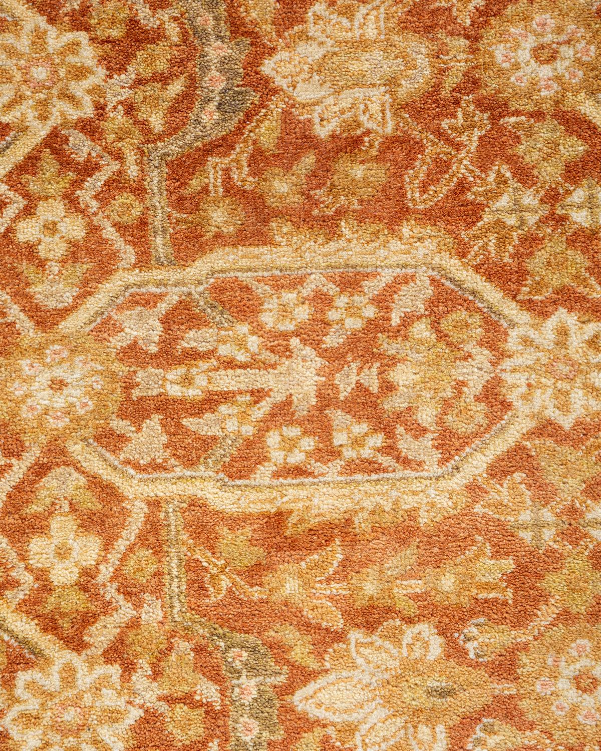 Einzigartiger handgeknüpfter traditioneller orientalischer Mogul-Teppich in Braun (Pakistanisch) im Angebot