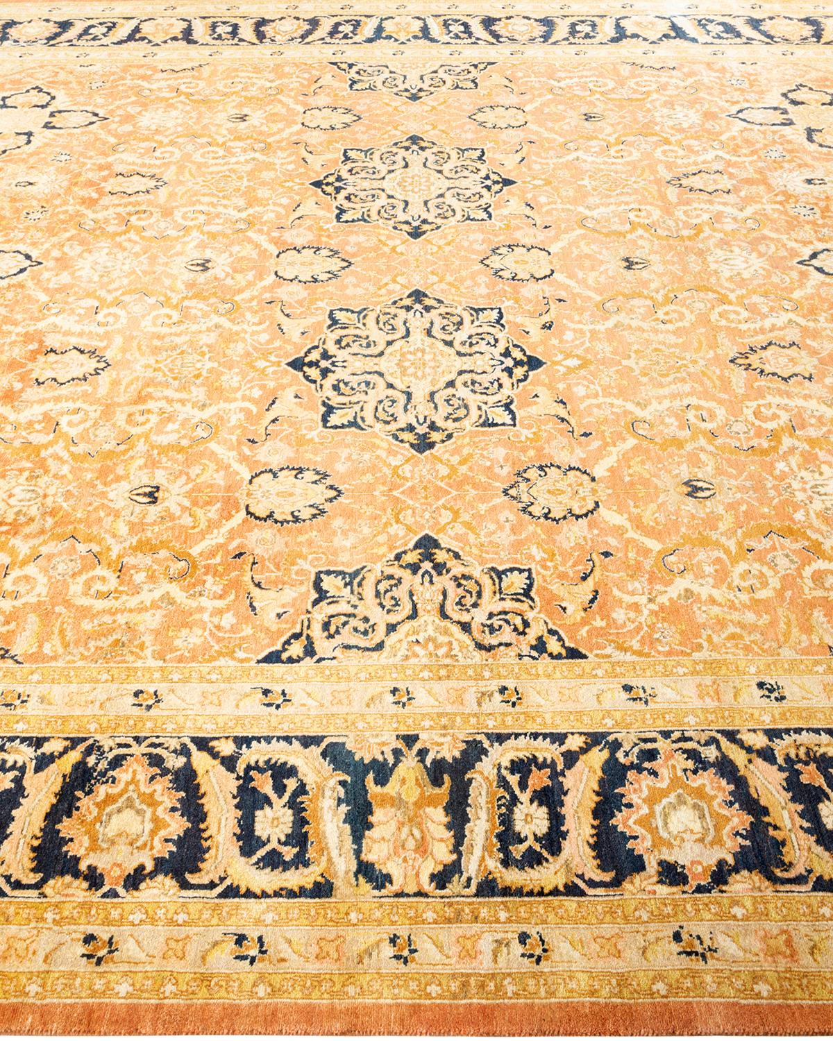 One of a Kind Hand Knotted Traditional Oriental Mogul Brown Area Rug In New Condition For Sale In Norwalk, CT