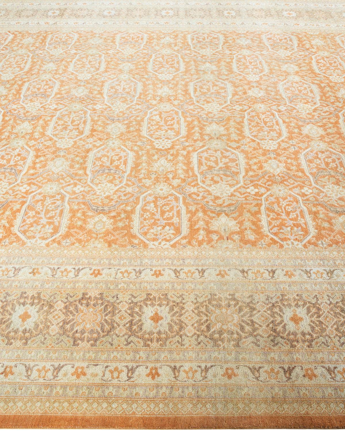 One of a Kind Hand Knotted Traditional Oriental Mogul Brown Area Rug In New Condition For Sale In Norwalk, CT