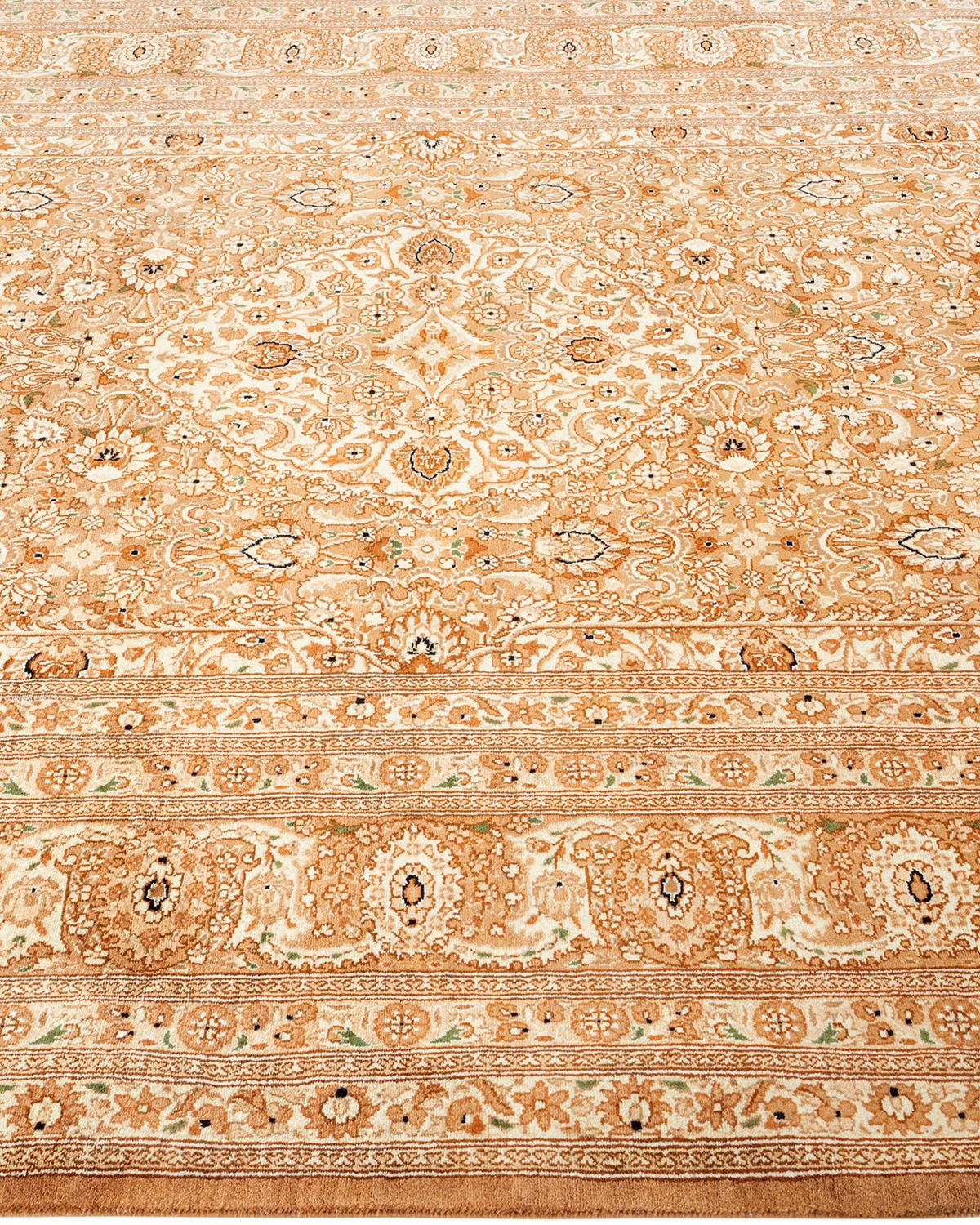 One of a Kind Hand Knotted Traditional Oriental Mogul Brown Area Rug In New Condition For Sale In Norwalk, CT