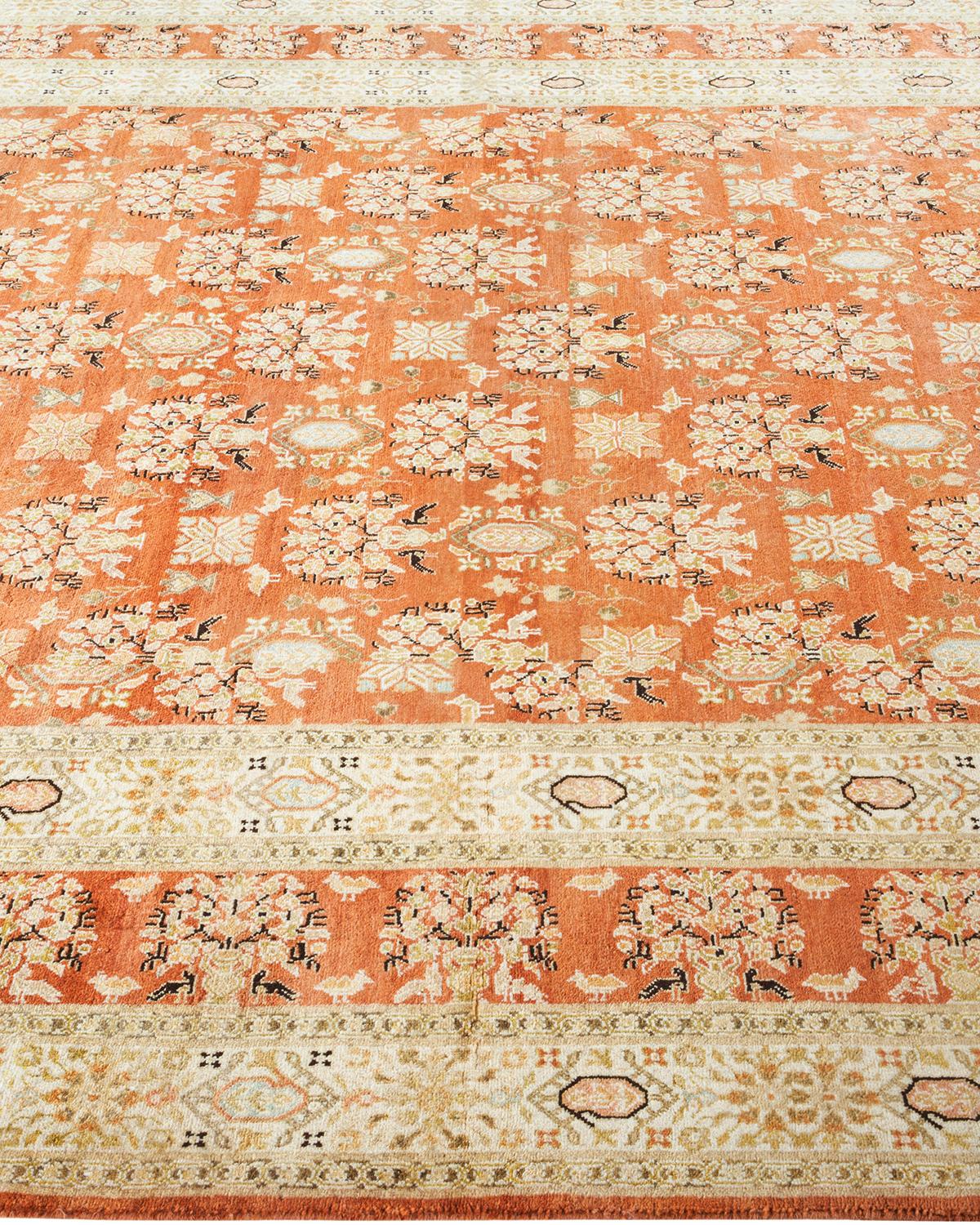 Einzigartiger handgeknpfter traditioneller Orientalischer Mogul-Teppich in Braun im Zustand „Neu“ im Angebot in Norwalk, CT