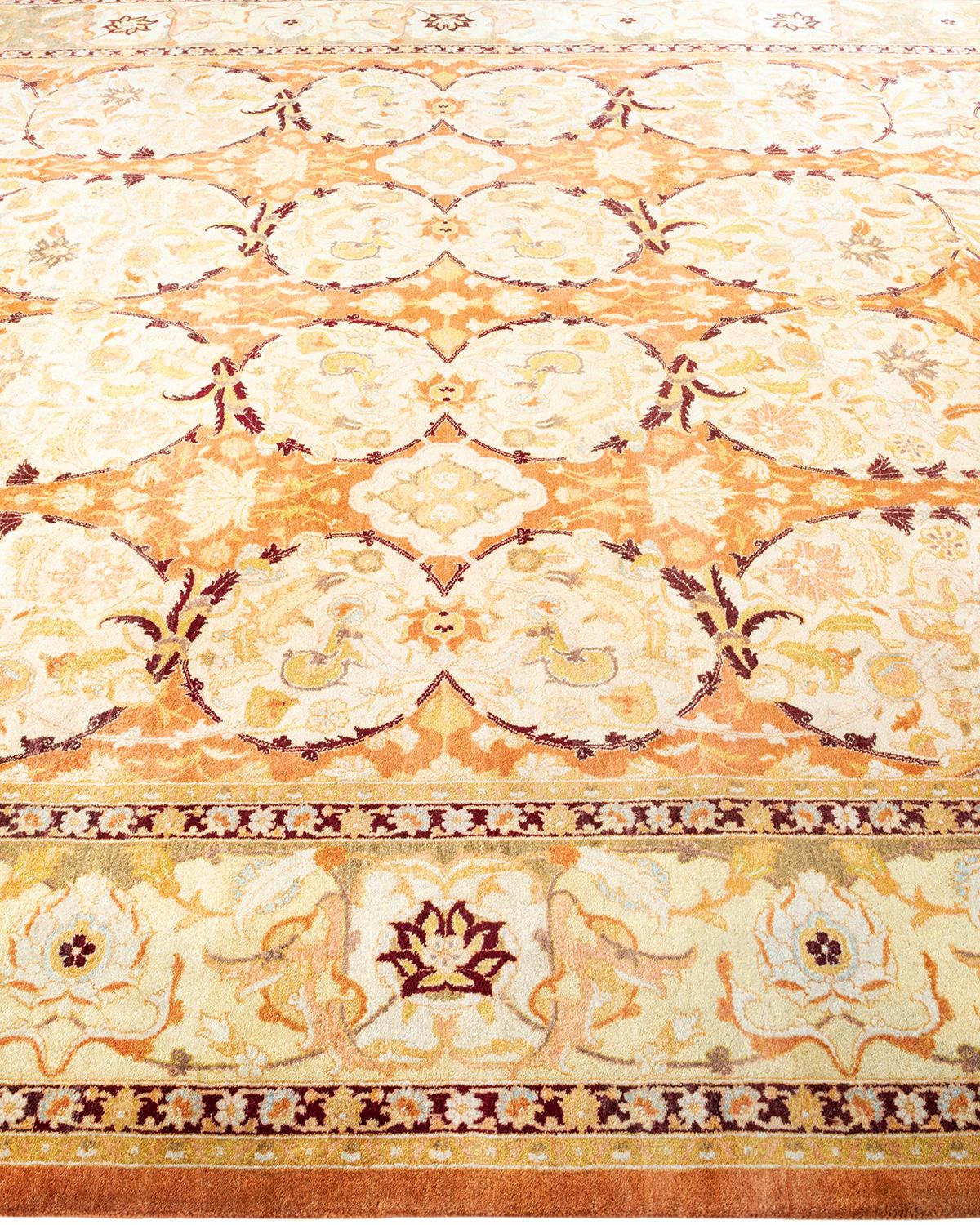 One of a Kind Hand Knotted Traditional Oriental Mogul Brown Area Rug In New Condition For Sale In Norwalk, CT