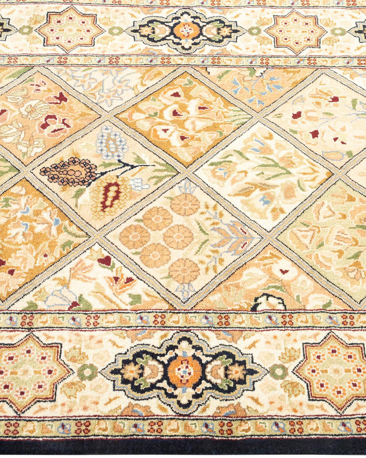 Tapis traditionnel oriental Mogul marron, unique en son genre, nou  la main. Neuf - En vente à Norwalk, CT