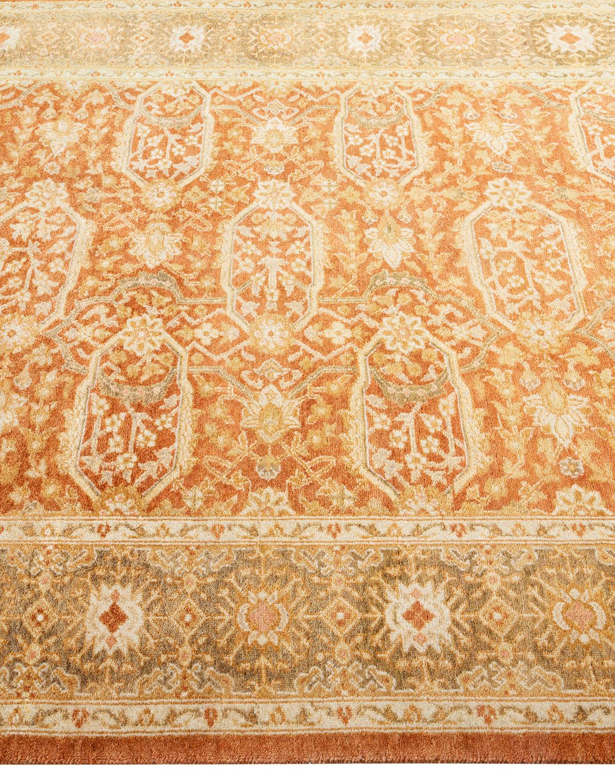 Einzigartiger handgeknüpfter traditioneller orientalischer Mogul-Teppich in Braun im Zustand „Neu“ im Angebot in Norwalk, CT