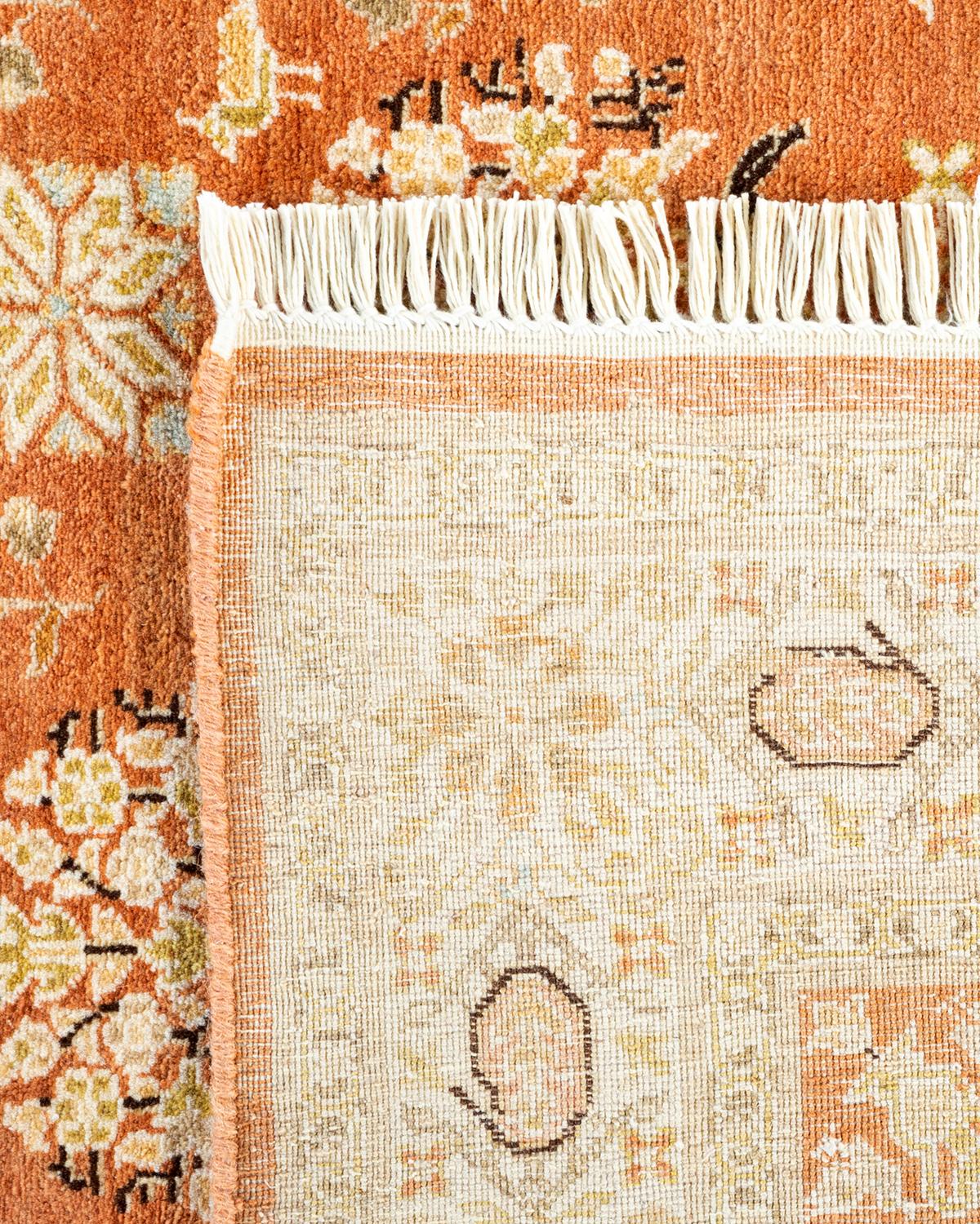 Einzigartiger handgeknpfter traditioneller Orientalischer Mogul-Teppich in Braun (21. Jahrhundert und zeitgenössisch) im Angebot