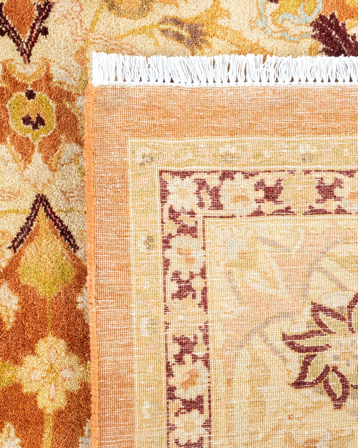 Contemporary One of a Kind Hand Knotted Traditional Oriental Mogul Brown Area Rug For Sale