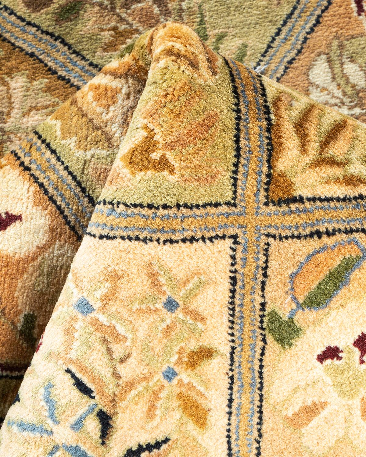 One of a Kind Hand Knotted Traditional Oriental Mogul Brown Area Rug For Sale 1