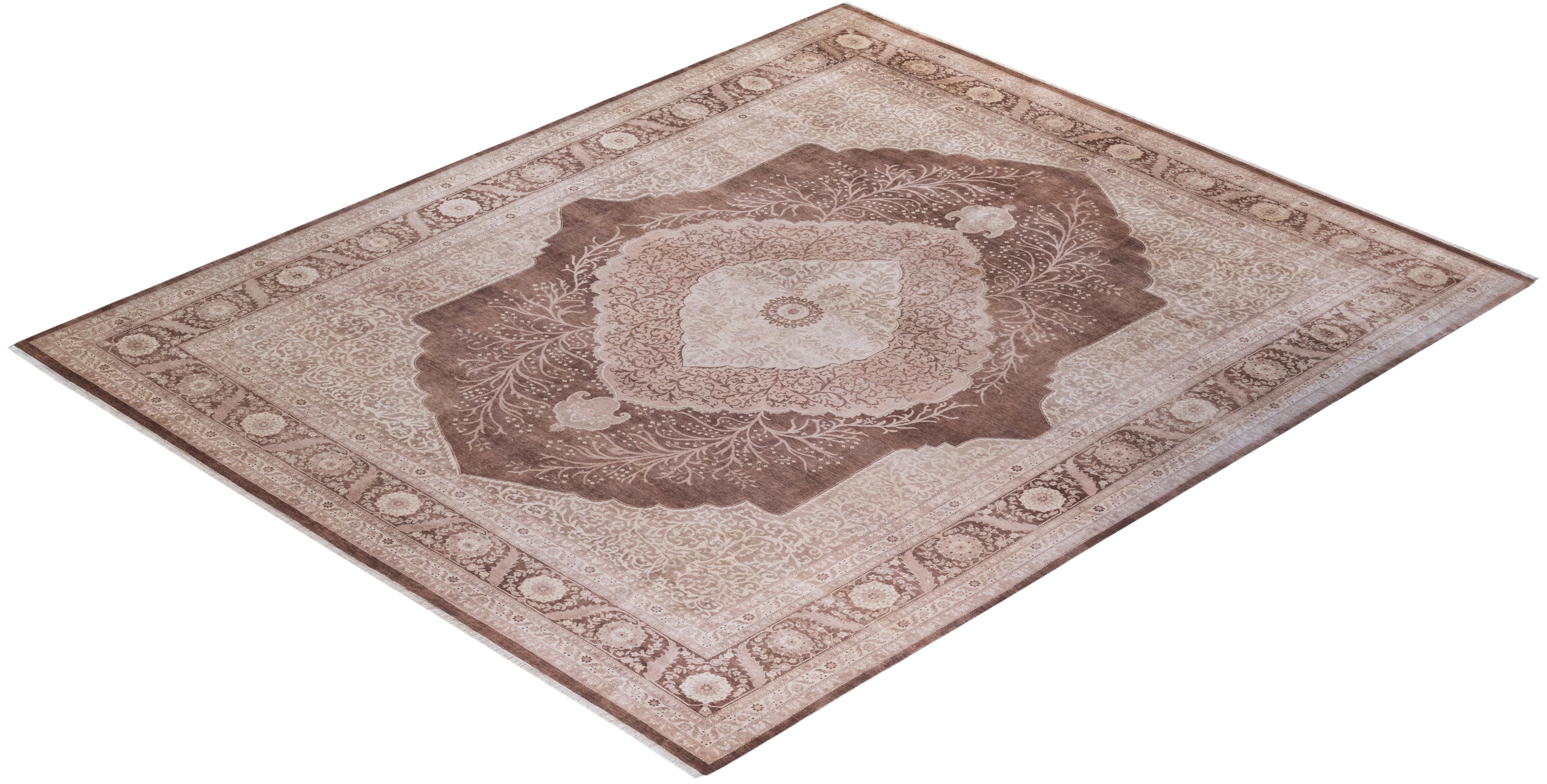 Tappeto tradizionale orientale Mogul Brown, unico nel suo genere, annodato a mano in vendita 2