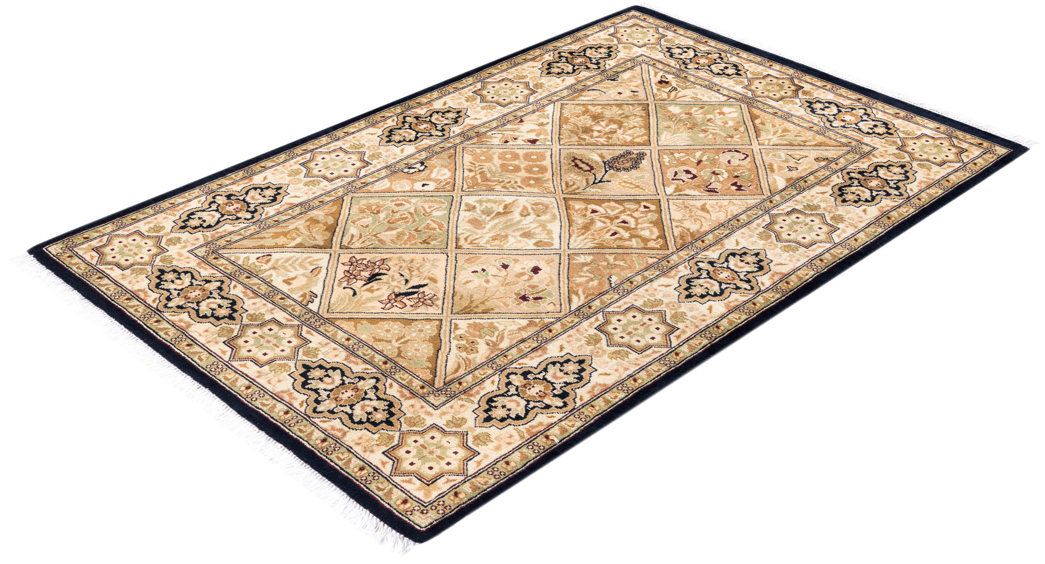 Tappeto tradizionale orientale Mogul Brown, unico nel suo genere, annodato a mano in vendita 2