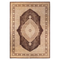 One of a Kind Hand Knotted Traditional Oriental Mogul Brown Area Rug