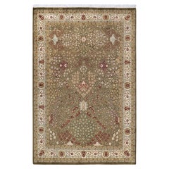 One of a Kind Hand Knotted Traditional Oriental Mogul Brown Area Rug