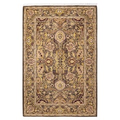 One of a Kind Hand Knotted Traditional Oriental Mogul Brown Area Rug 