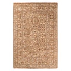 Einzigartiger handgeknüpfter traditioneller Orientteppich Mogul Brown Area Rug