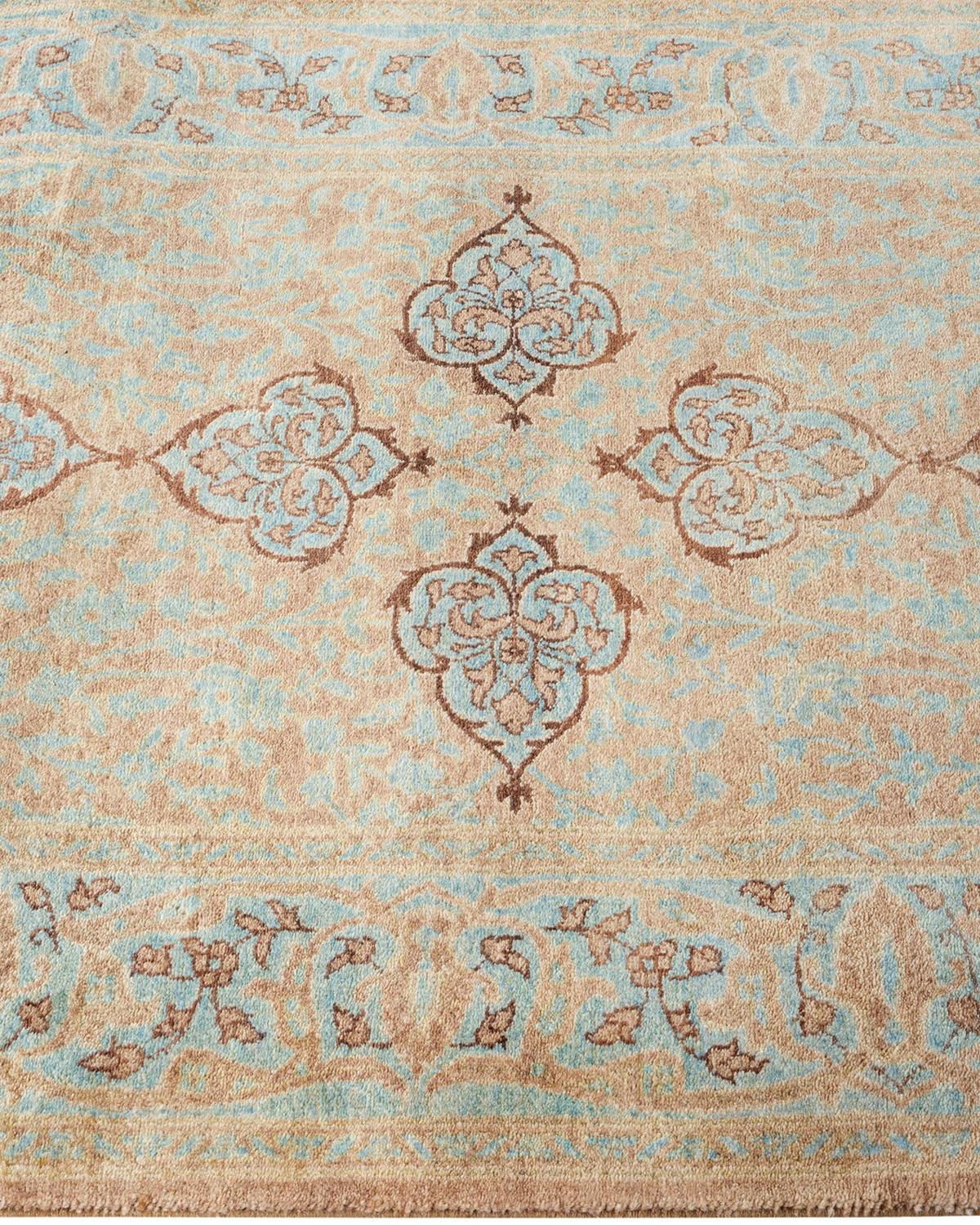 One of a Kind Hand Knotted Traditional Oriental Mogul Brown Runner Area Rug In New Condition For Sale In Norwalk, CT