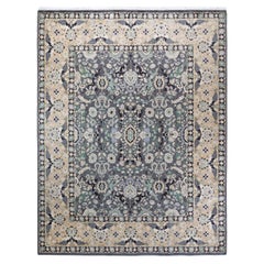 One of a Kind Hand Knotted Traditional Oriental Mogul Gray Area Rug 