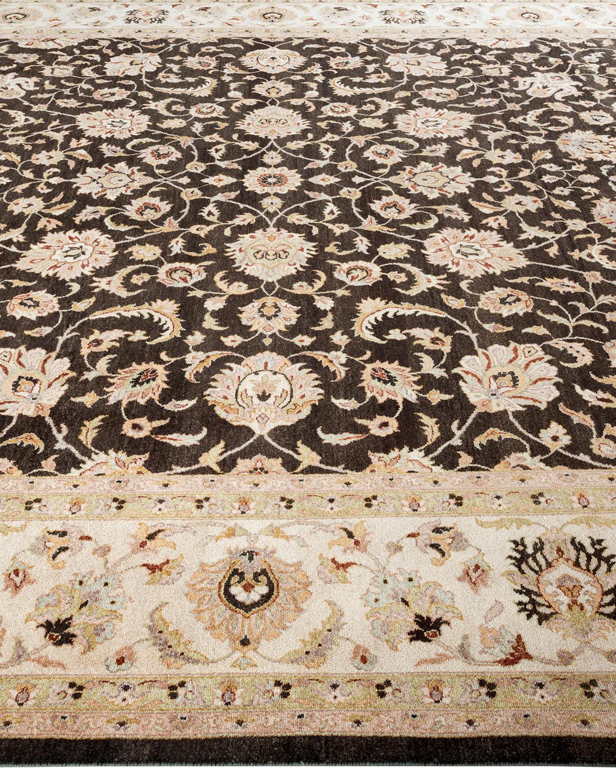 Einzigartiger handgeknpfter traditioneller orientalischer Mogul-Teppich in Grn im Zustand „Neu“ im Angebot in Norwalk, CT