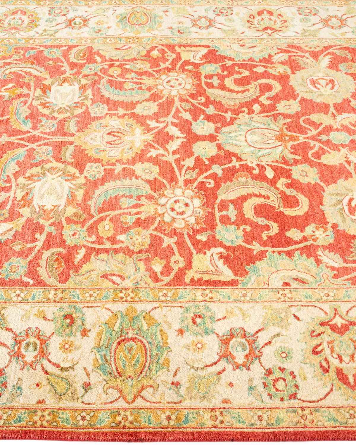 One of a Kind Hand Knotted Traditional Oriental Mogul Green Area Rug  In New Condition For Sale In Norwalk, CT