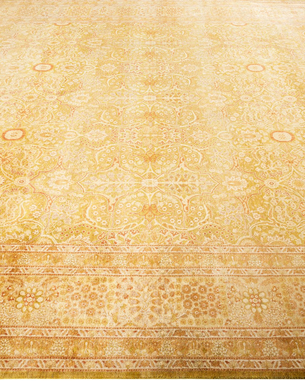 Einzigartiger handgeknpfter traditioneller orientalischer Mogul-Teppich in Grn im Zustand „Neu“ im Angebot in Norwalk, CT