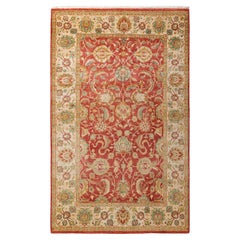 One of a Kind Hand Knotted Traditional Oriental Mogul Green Area Rug 