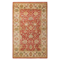 One of a Kind Hand Knotted Traditional Oriental Mogul Green Area Rug