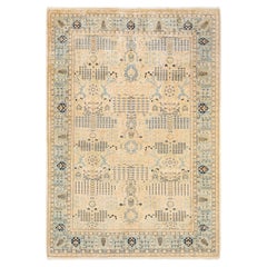 One-of-a-kind Hand Knotted Traditional Oriental Mogul Ivory Area Rug