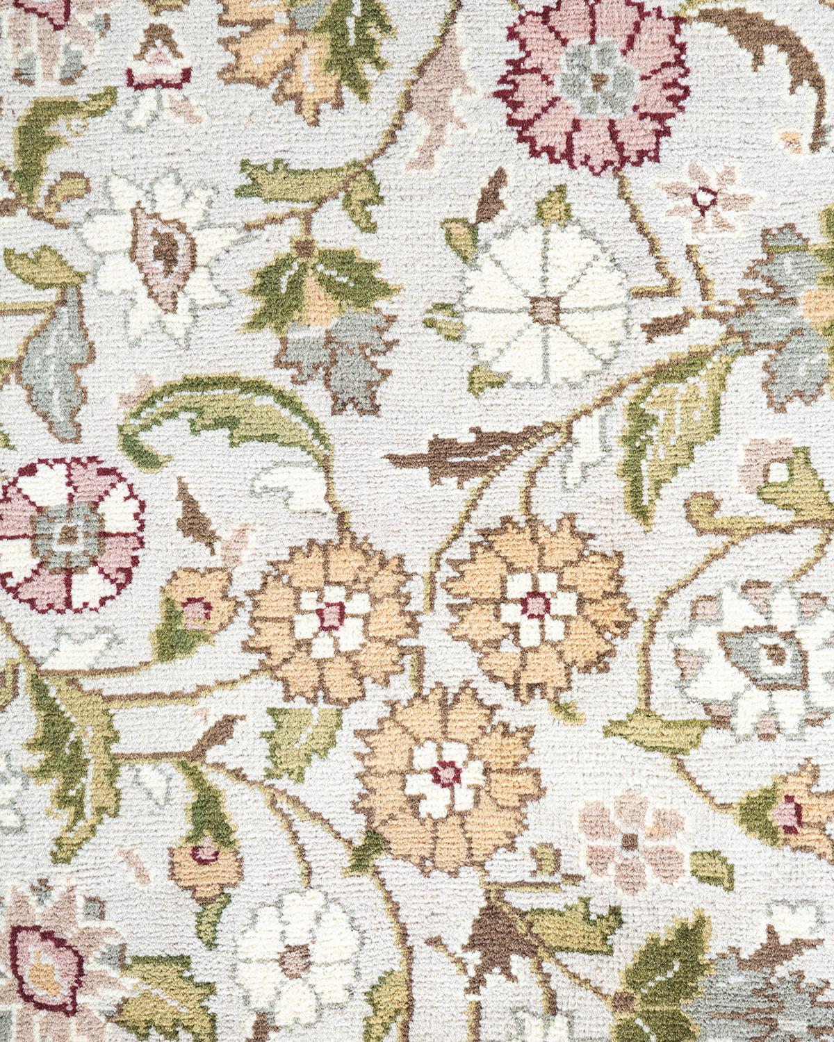 Einzigartiger handgeknpfter traditioneller orientalischer Mogul-Teppich in Elfenbein (Pakistanisch) im Angebot