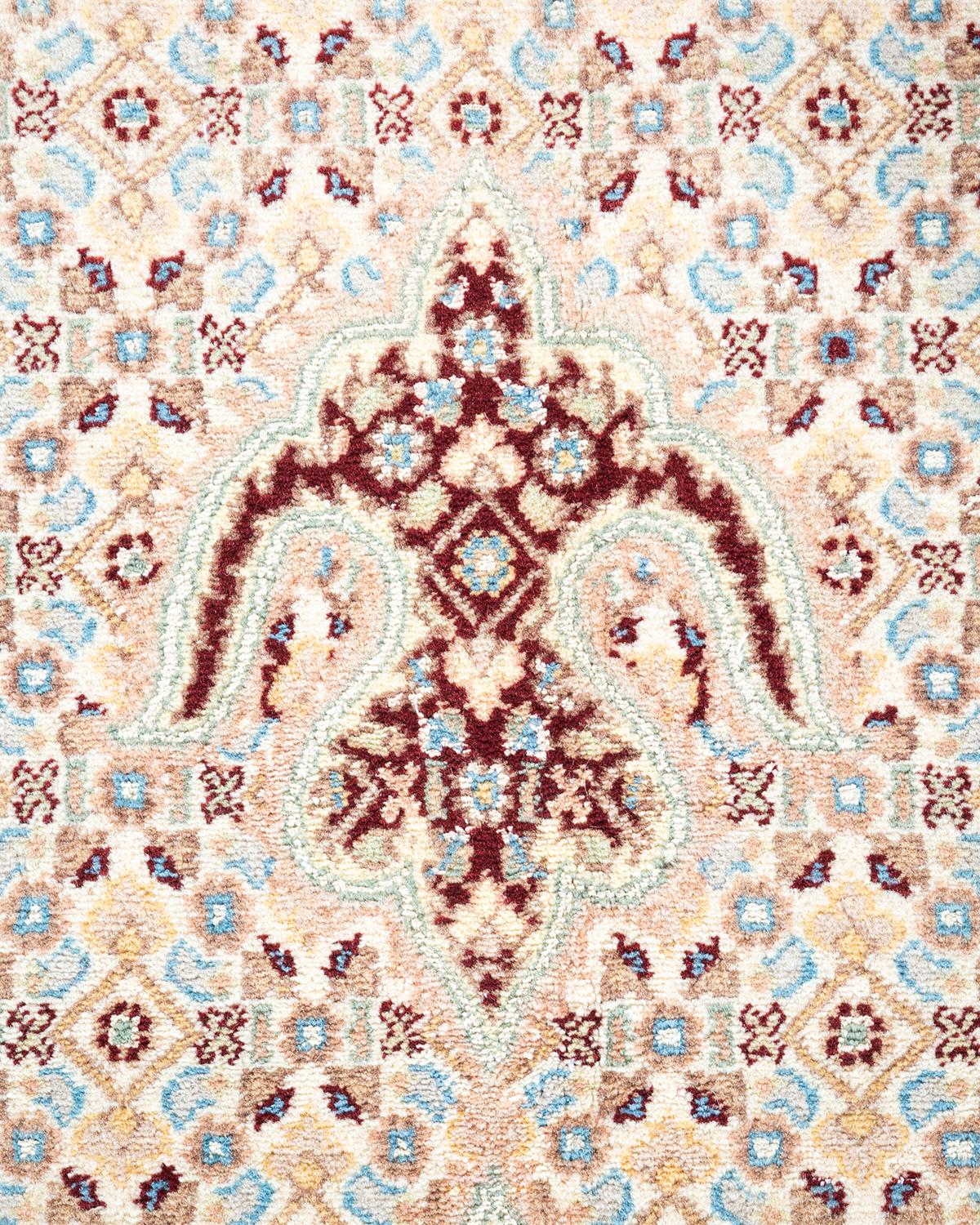 Pakistanais Tapis traditionnel oriental Mogul Ivory, unique en son genre, nou  la main. en vente