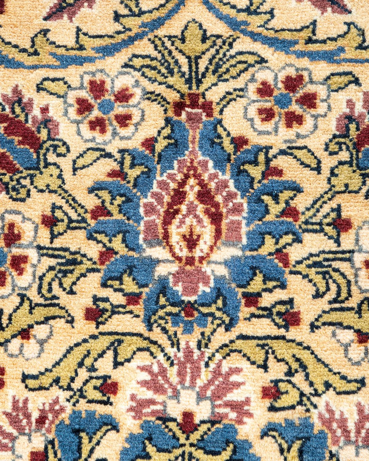 Einzigartiger handgeknpfter traditioneller orientalischer Mogul-Teppich in Elfenbein (Pakistanisch)