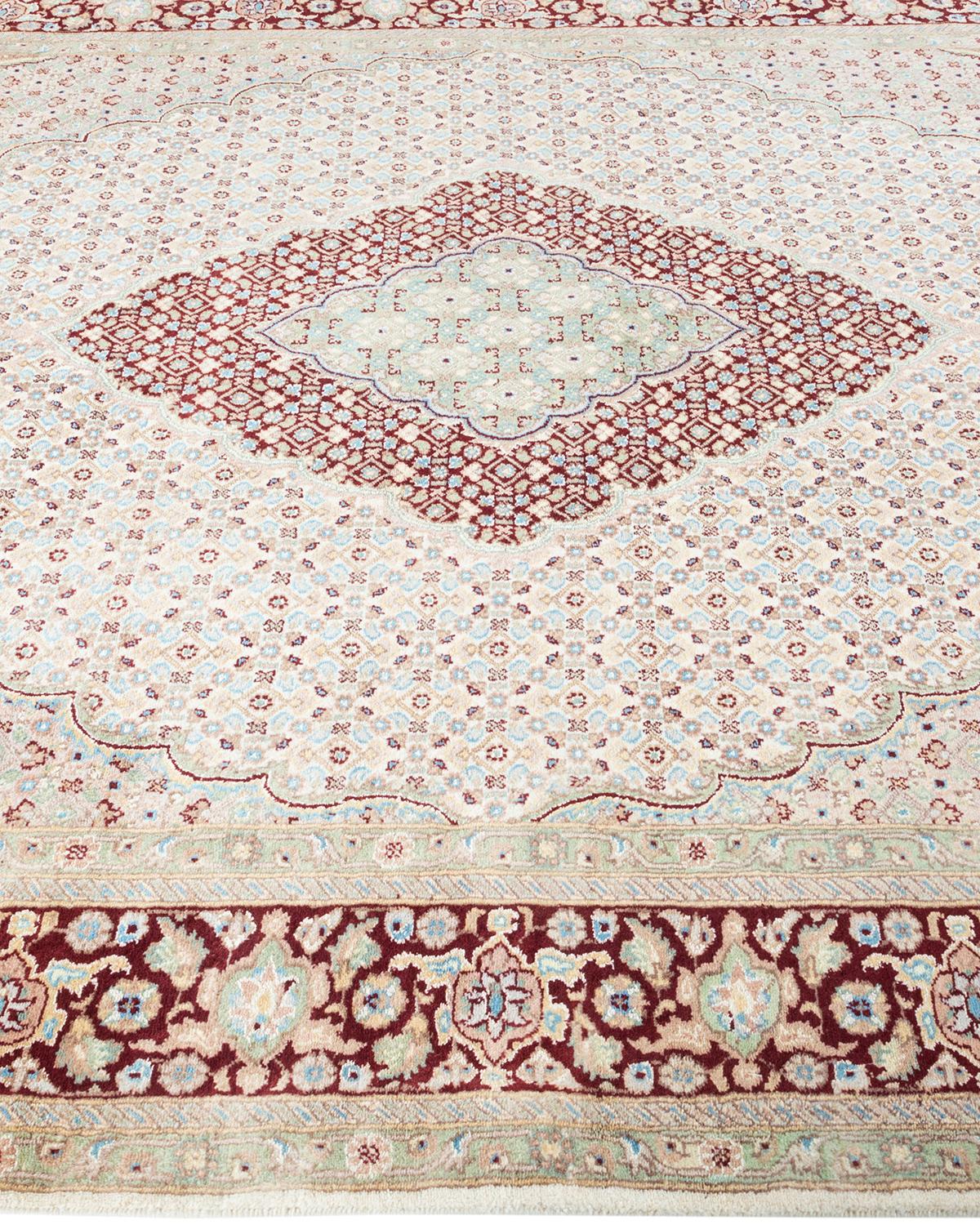 Tapis traditionnel oriental Mogul Ivory, unique en son genre, nou  la main. Neuf - En vente à Norwalk, CT