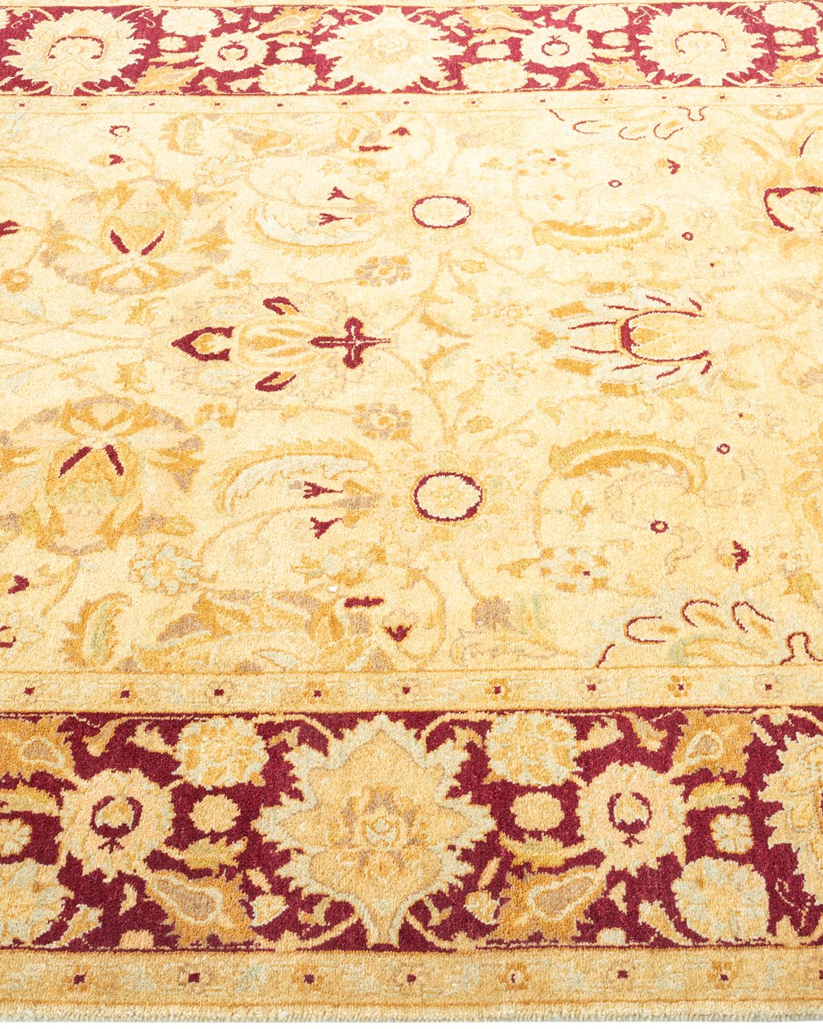 One of Kind Hand Knotted Traditional Oriental Mogul Ivory Area Rug In New Condition For Sale In Norwalk, CT