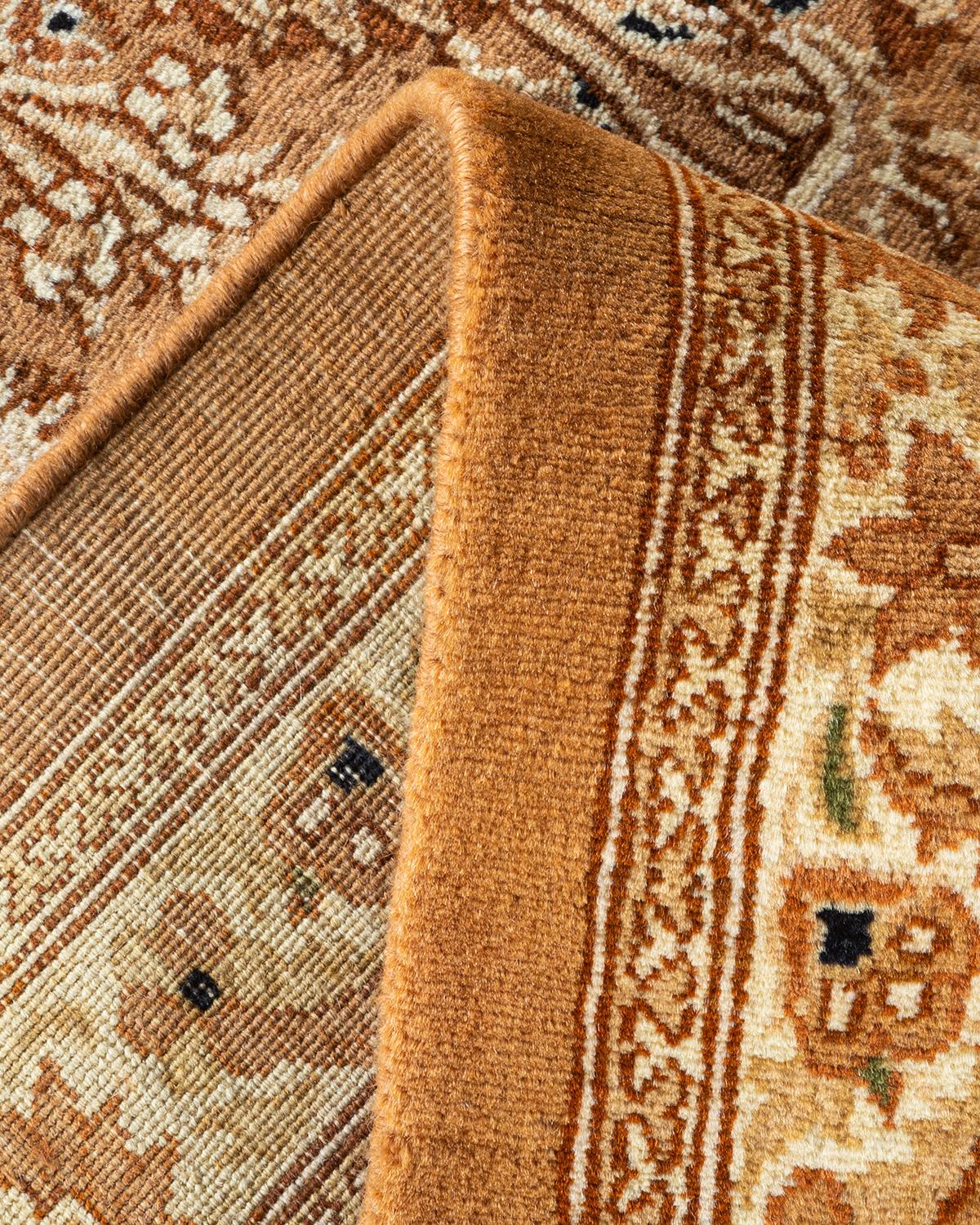 Wool One of a Kind Hand Knotted Traditional Oriental Mogul Ivory Area Rug