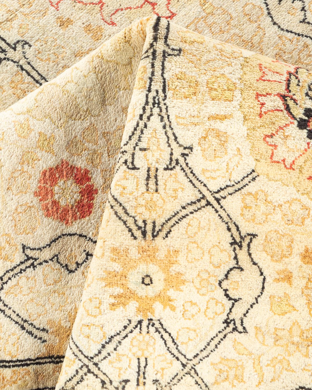 Tapis traditionnel oriental Mogul Ivory, unique en son genre, nou  la main. en vente 1