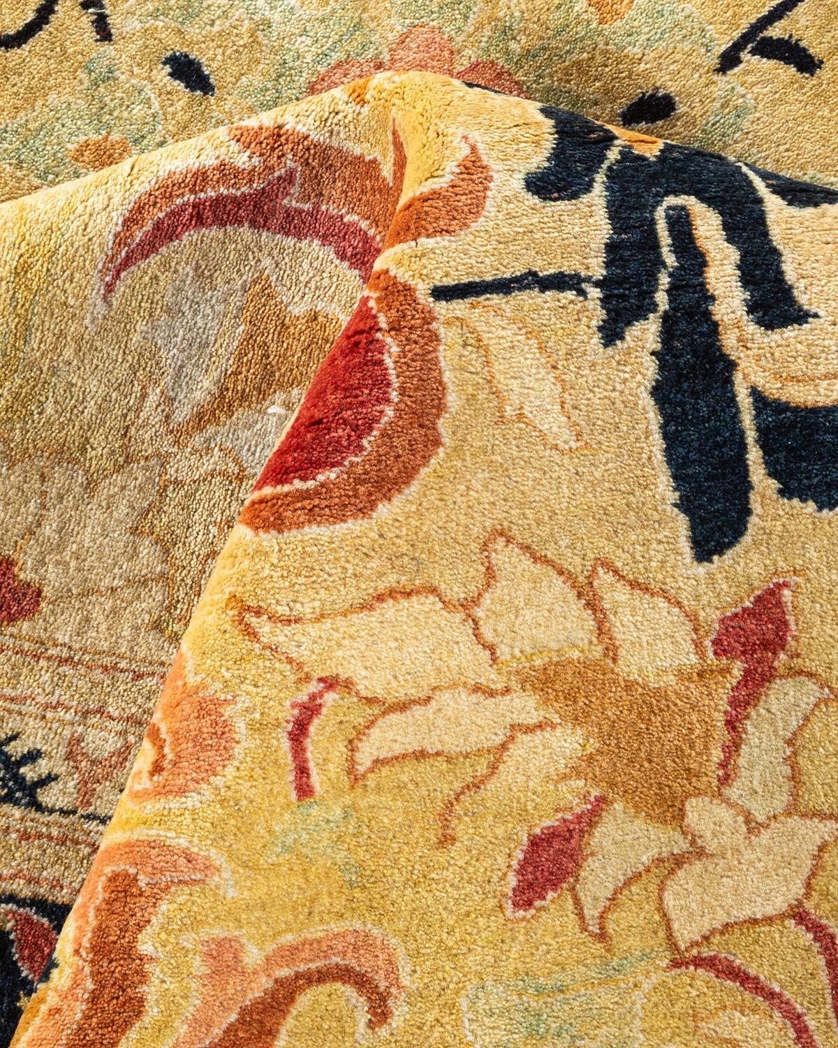 Tapis d'Orient traditionnel Mogul Ivoire, noué à la main, unique en son genre en vente 1