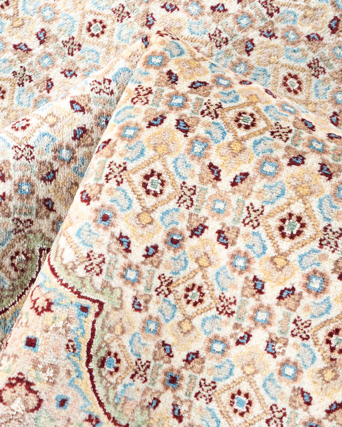 Tapis traditionnel oriental Mogul Ivory, unique en son genre, nou  la main. en vente 1